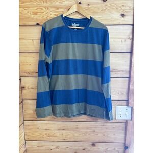 Roadster Life Co Striped Long Sleeve Shirt Blue Green Casual Tee XL